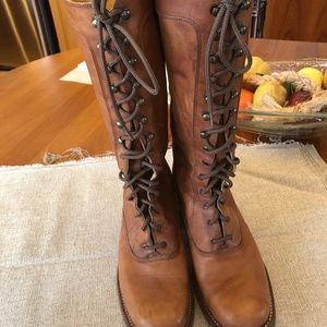 Ladies Vintage Frye Lace Up Campus Boots 9B